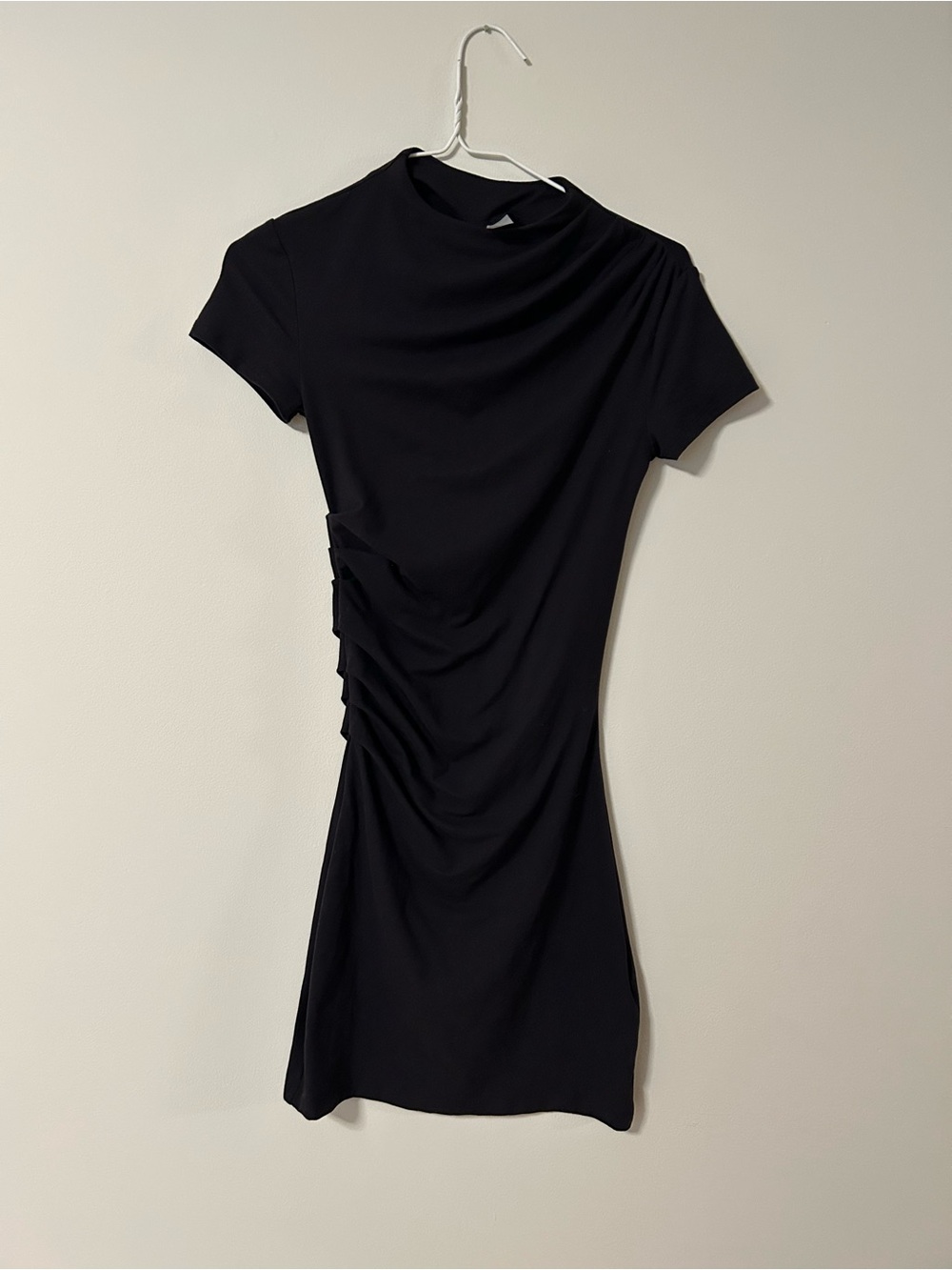 H&M Black Ruched Side Mini Dress